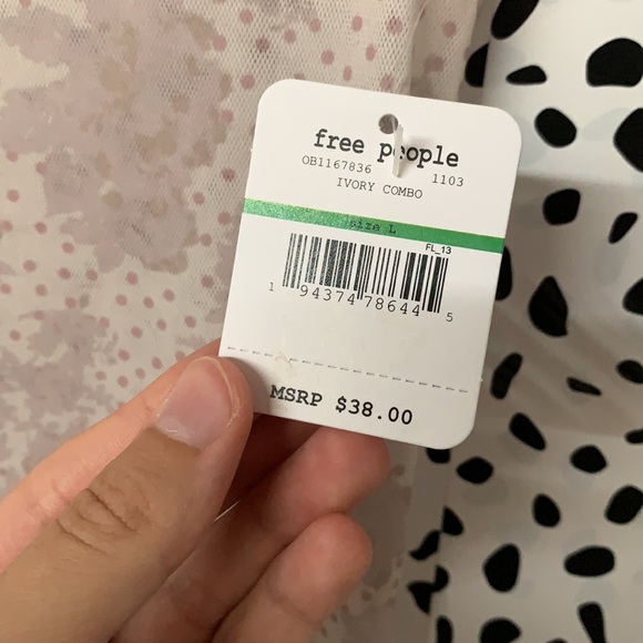 NWT Free People Printed Baby Mesh Tee - Picture 5 of 6